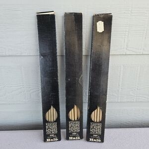 Halo Danish Flower Taper Candle Set of 35 Beige Green Tan Unlit VTG